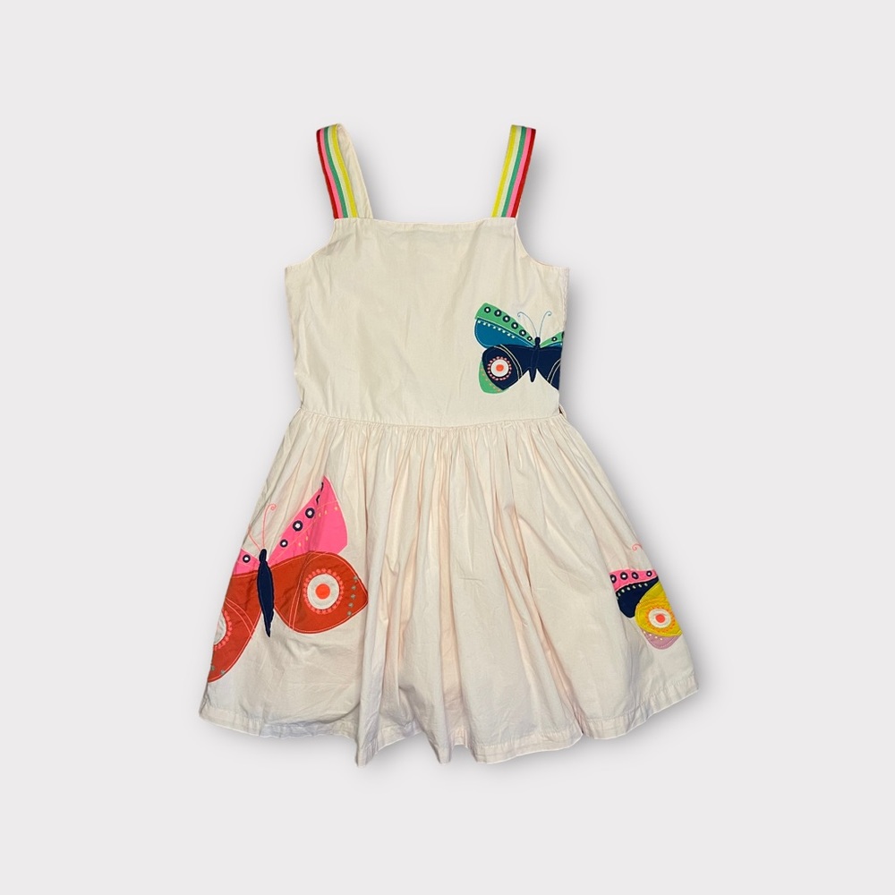 Mini Boden Butterfly Applique Blush Pink Strap Dress